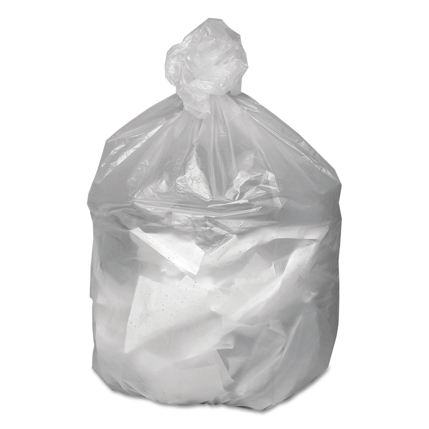 Good 'n Tuff® Waste Can Liners, 30 gal, 8 mic, 30" x 36", Natural, 25 Bags/Roll, 20 Rolls/Carton