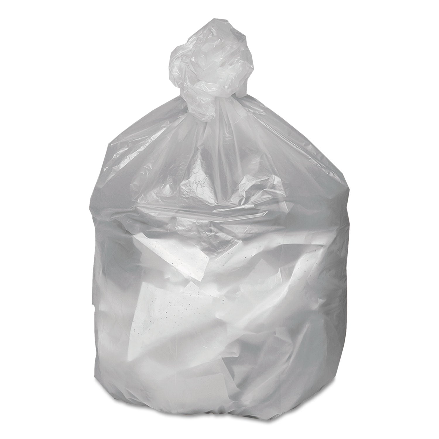 Good 'n Tuff® Waste Can Liners, 10 gal, 6 mic, 24" x 24", Natural, 50 Bags/Roll, 20 Rolls/Carton