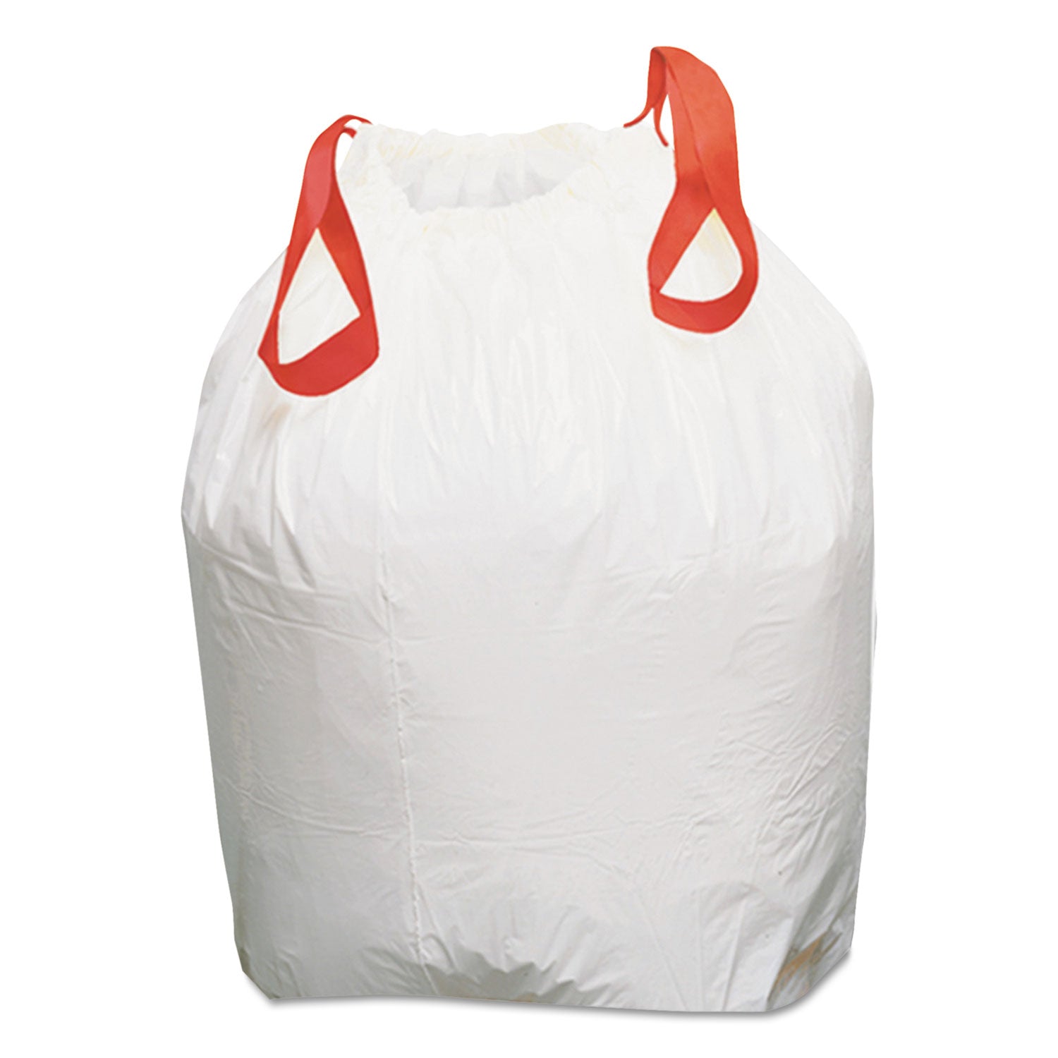 Draw 'n Tie® Heavy-Duty Trash Bags, Drawstring, 13 gal, 24.5" x 27.38", White, 50 Bags/Roll, 4 Rolls/Box