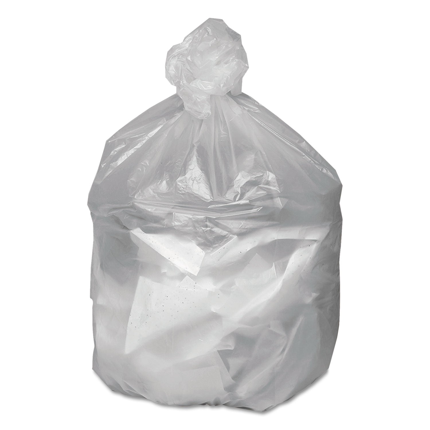 Good 'n Tuff® Waste Can Liners, 60 gal, 12 mic, 38" x 58", Natural, 20 Bags/Roll, 10 Rolls/Carton