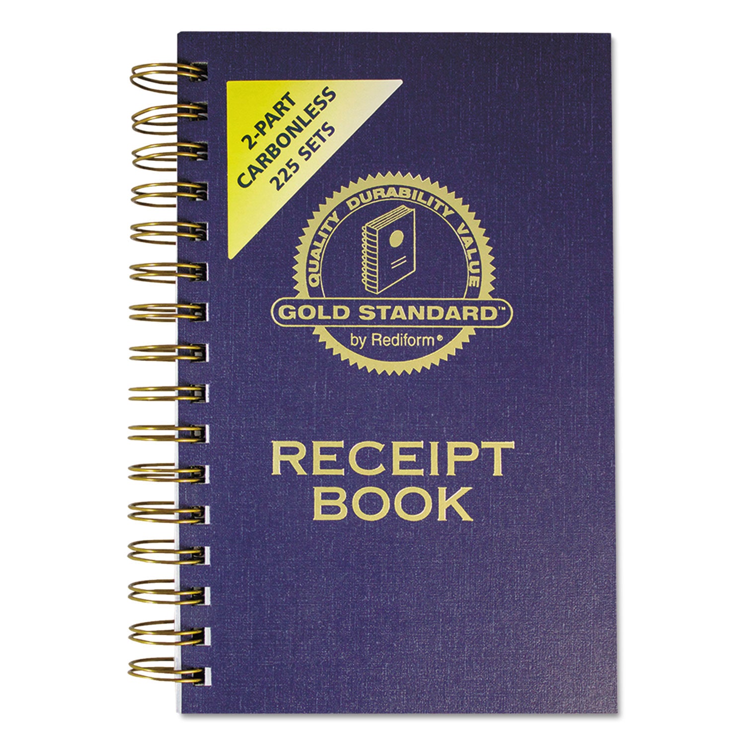 Rediform® Gold Standard Money Receipt Book, Two-Part Carbonless, 5 x 2.75, 3 Forms/Sheet, 225 Forms Total