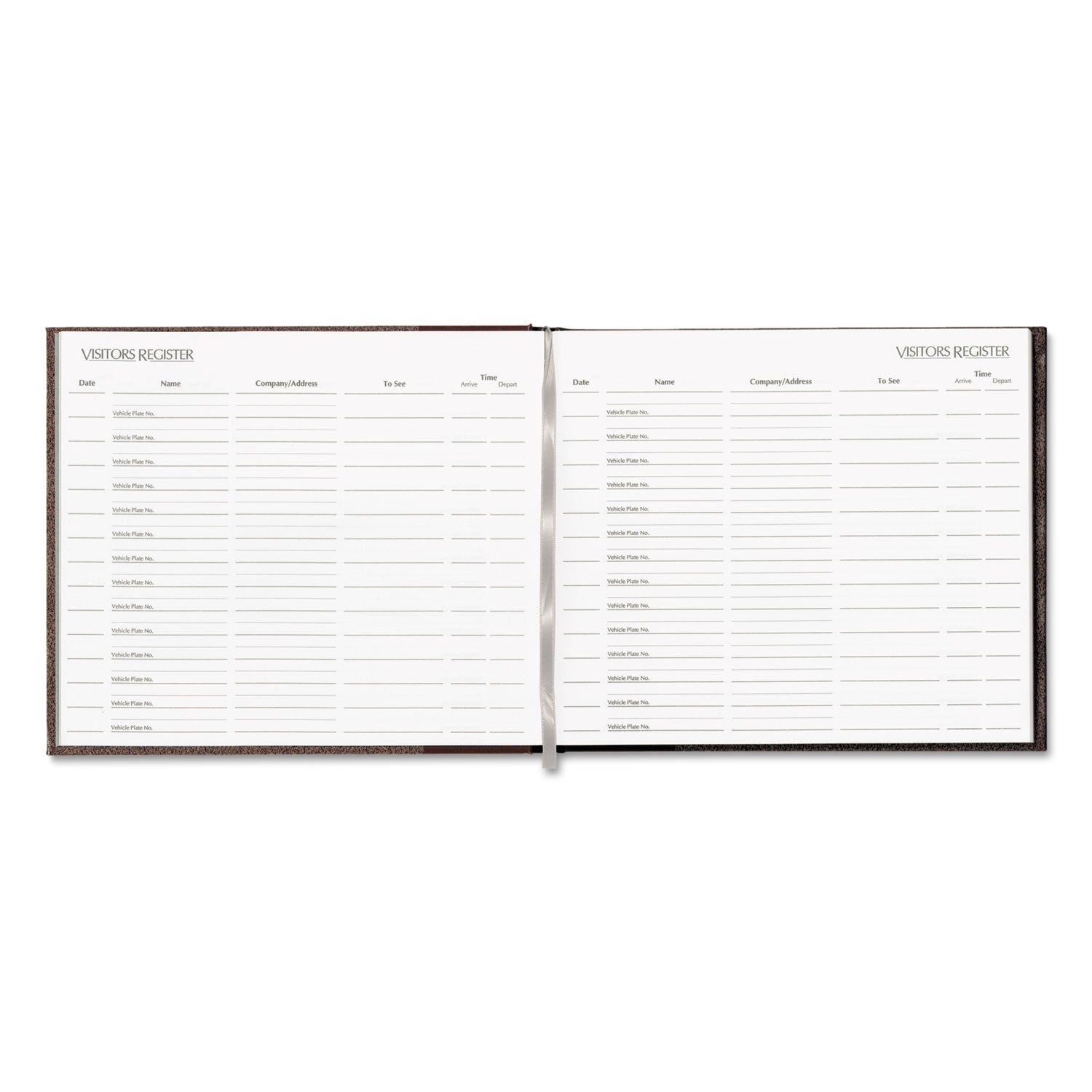 National® Hardcover Visitor Register Book, Black Cover, 9.78 x 8.5 Sheets, 128 Sheets/Book