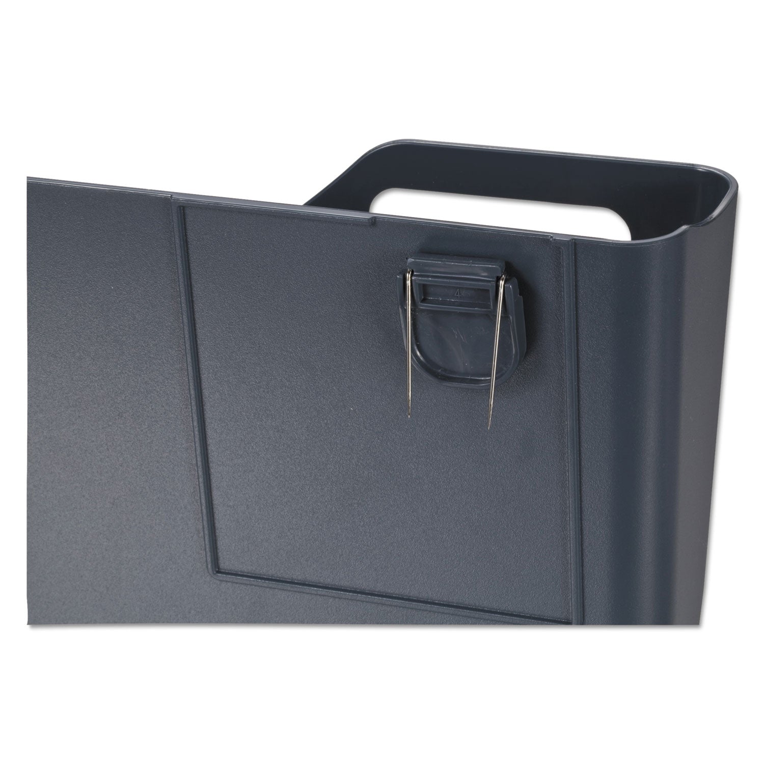 Universal® Recycled Plastic Cubicle Single File Pocket, Cubicle Pins Mount, 13.5 x 3 x 7, Charcoal