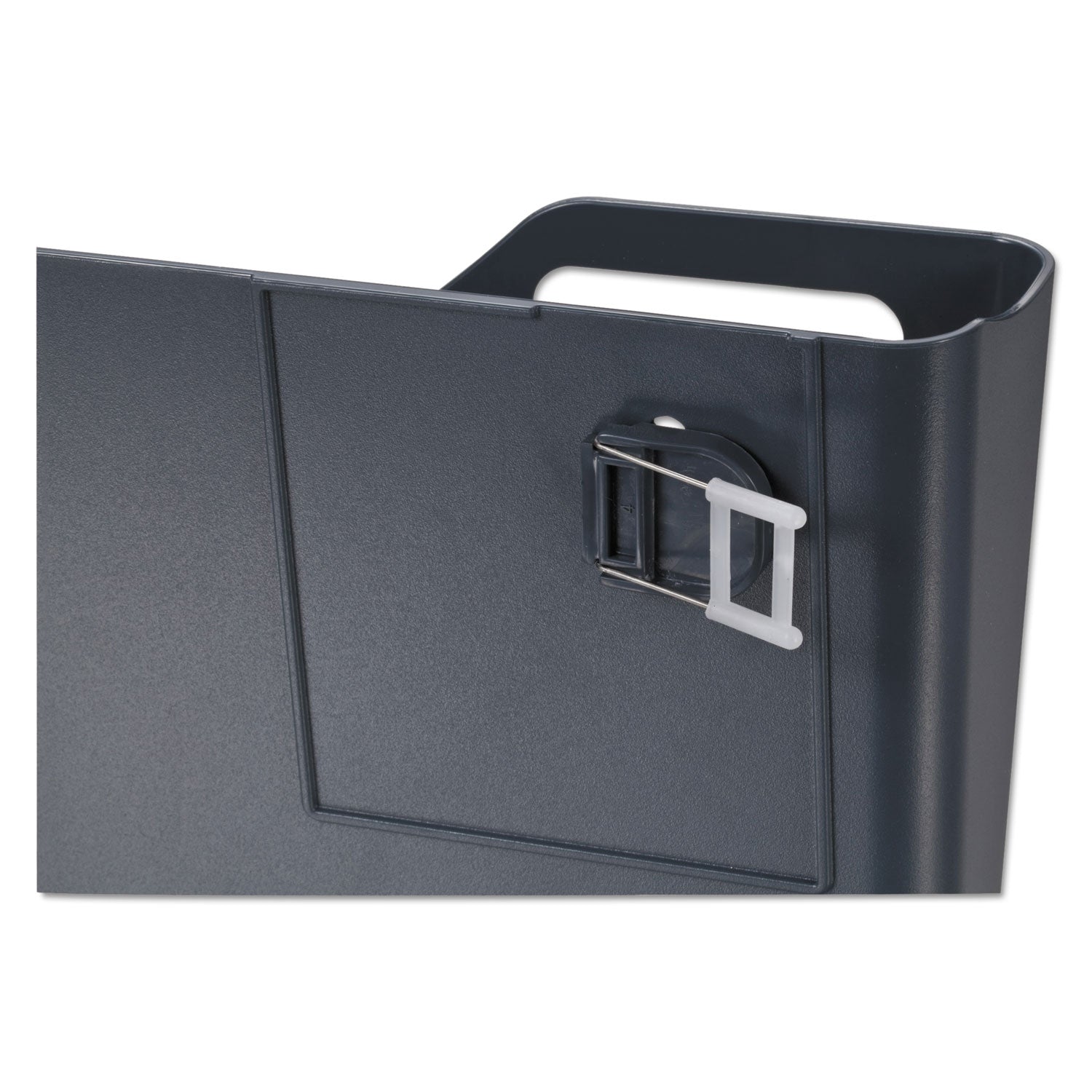 Universal® Recycled Plastic Cubicle Single File Pocket, Cubicle Pins Mount, 13.5 x 3 x 7, Charcoal