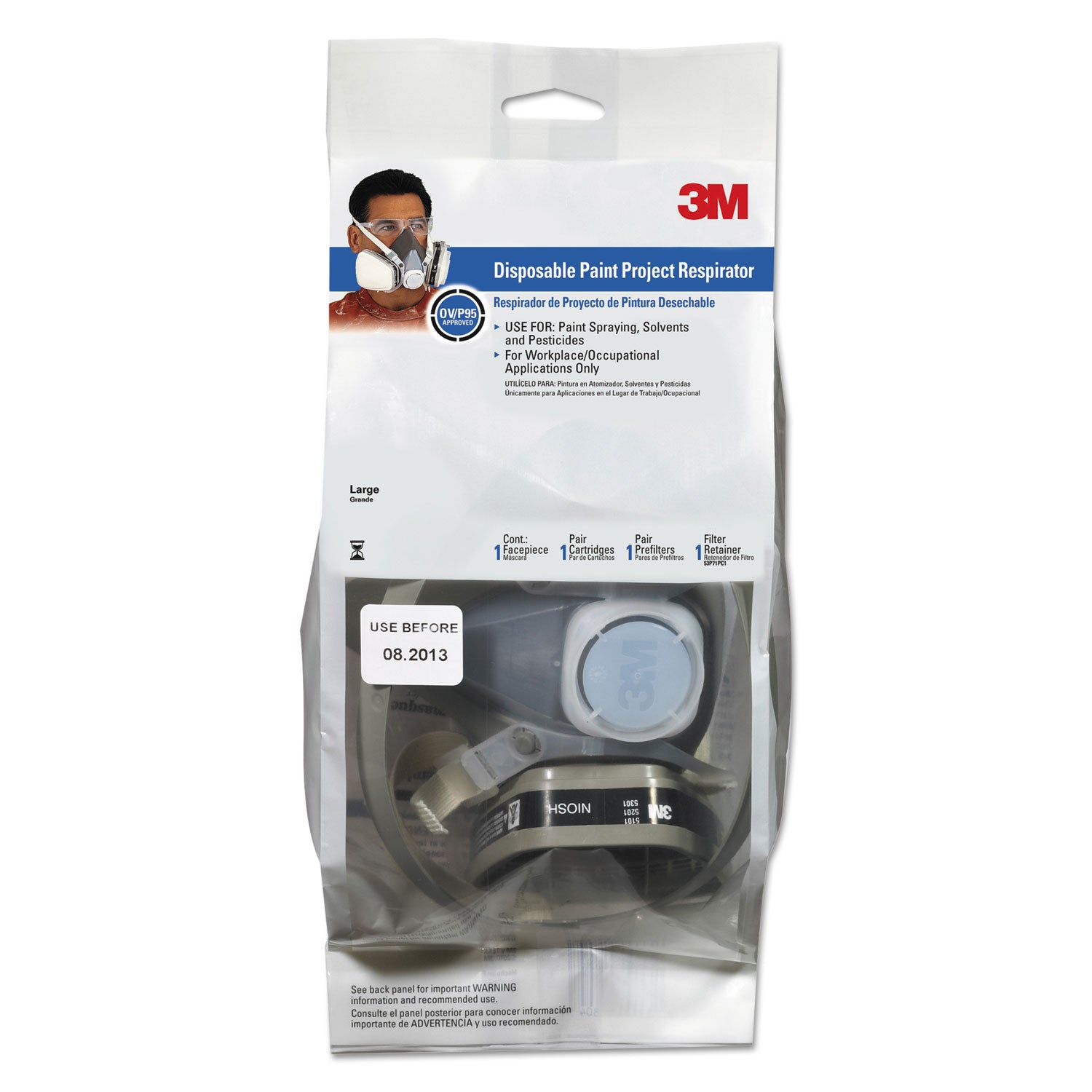 3M™ Half Facepiece Disposable Respirator Assembly, Large