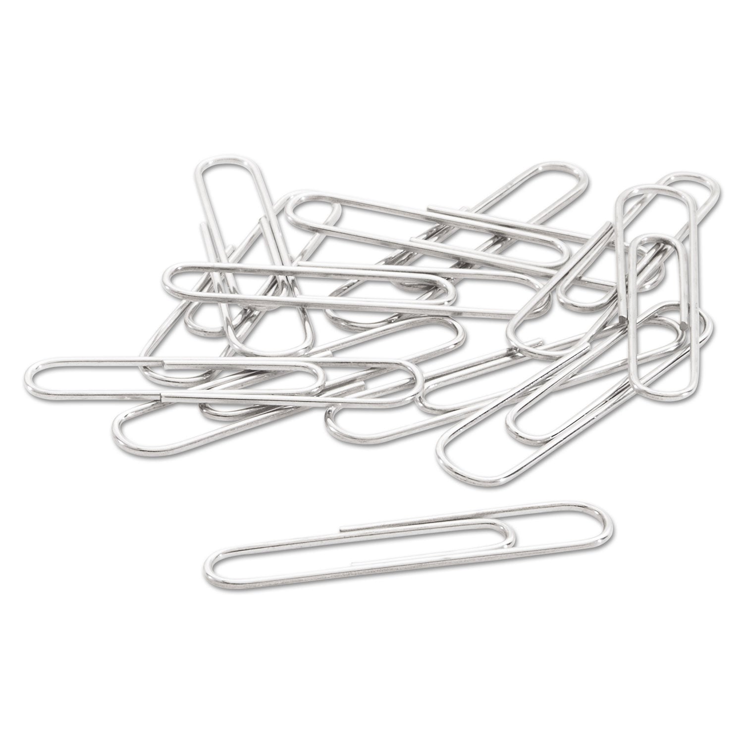 ACCO Paper Clips, #1, Smooth, Silver, 100 Clips/Box, 10 Boxes/Pack