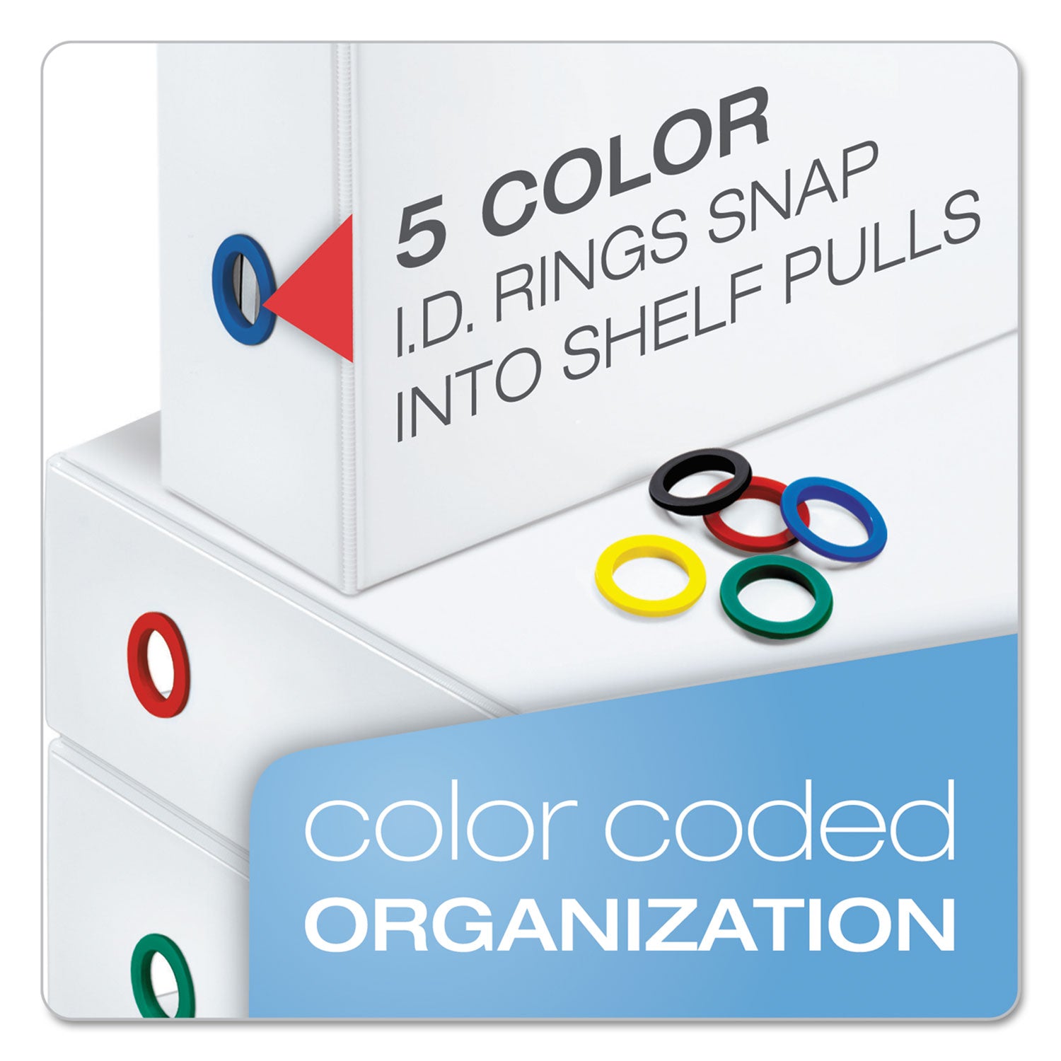 Cardinal® FreeStand Easy Open Locking Slant-D Ring Binder, 3 Rings, 2" Capacity, 11 x 8.5, White