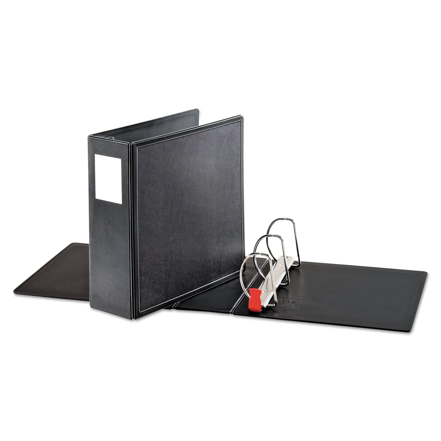 Cardinal® SuperLife Easy Open Locking Slant-D Ring Binder, 3 Rings, 4" Capacity, 11 x 8.5, Black