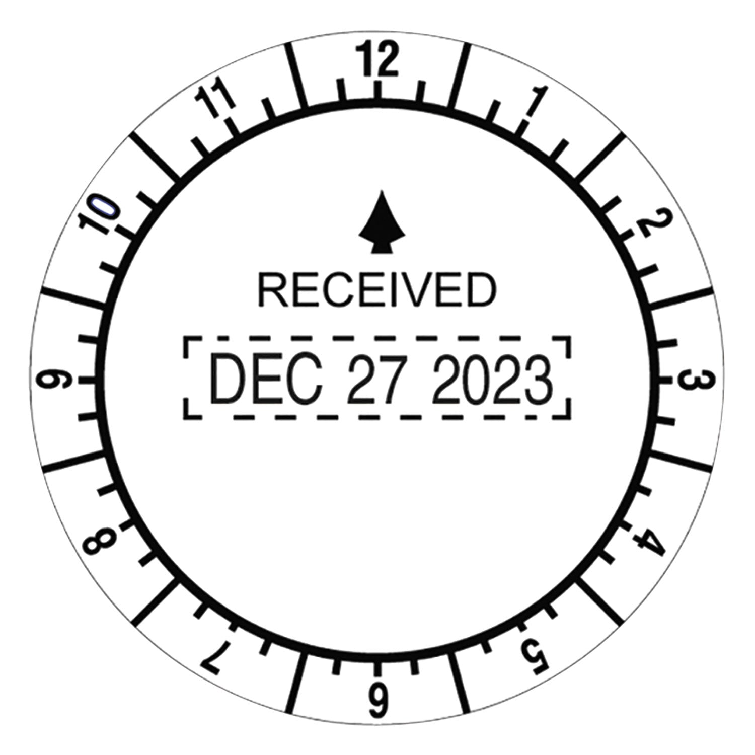 Trodat® Time and Date Received Round Stamp, Conventional, 2" Diameter