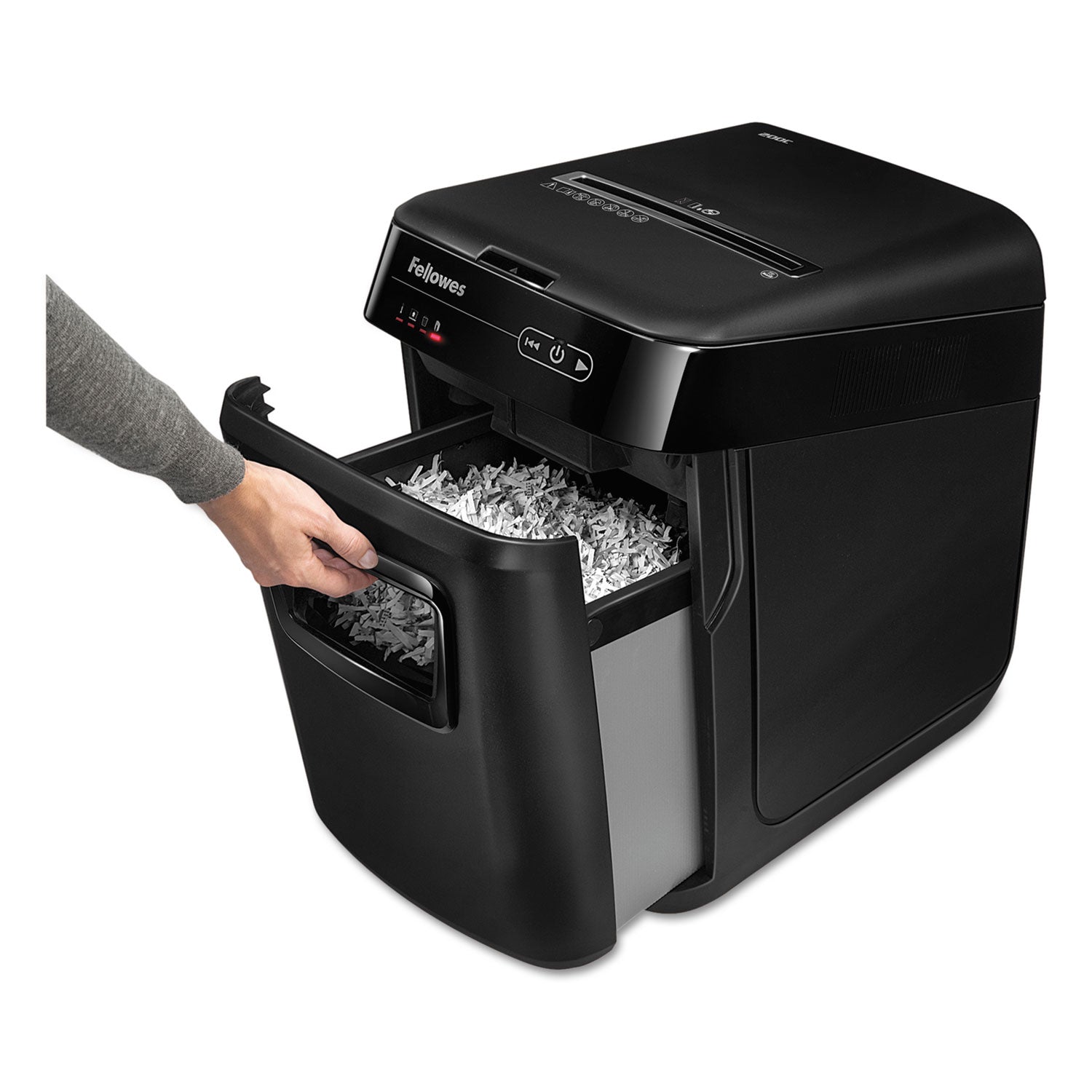 Fellowes® AutoMax 200C Auto Feed Cross-Cut Shredder, 200 Auto/10 Manual Sheet Capacity