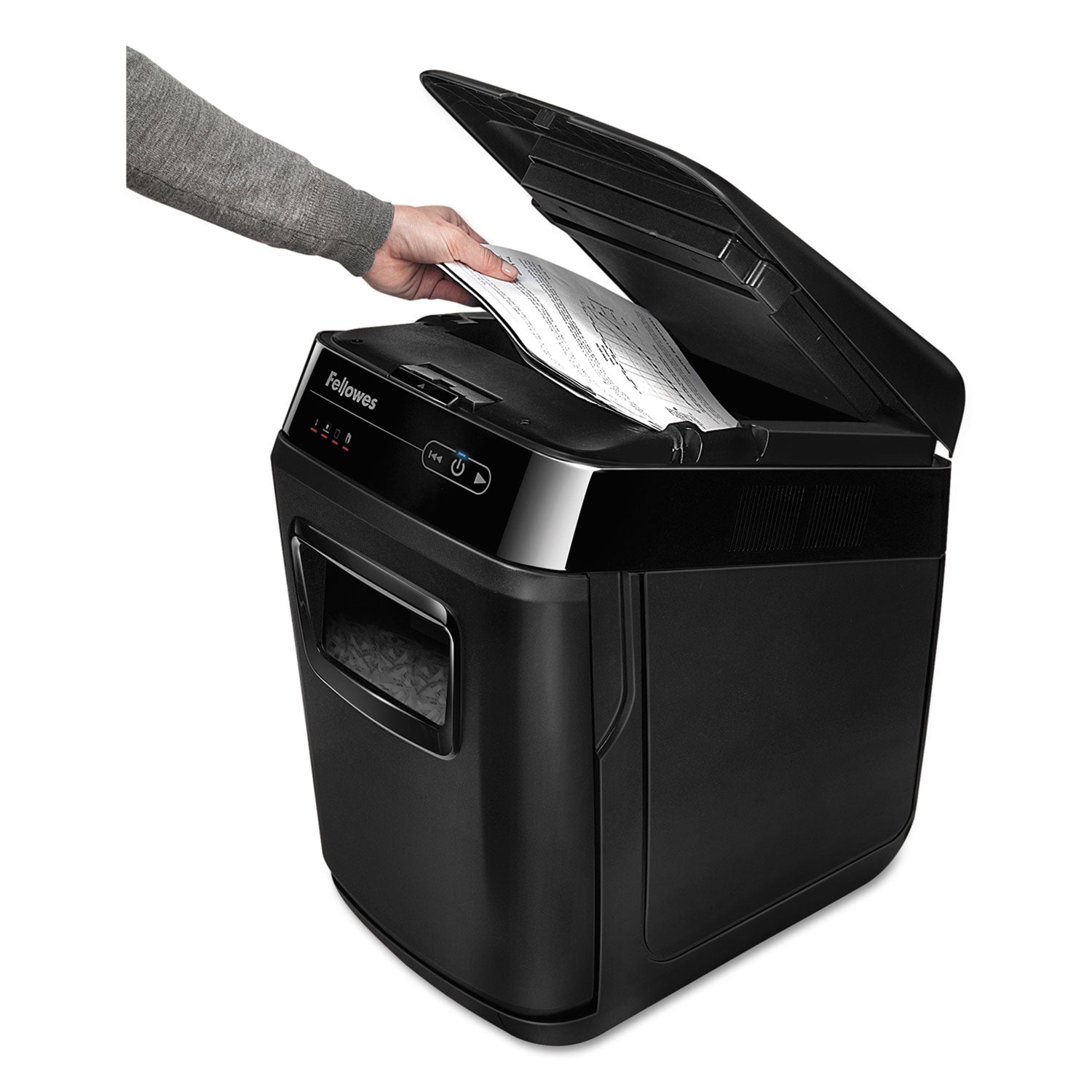 Fellowes® AutoMax 150C Auto Feed Cross-Cut Shredder, 150 Auto/8 Manual Sheet Capacity