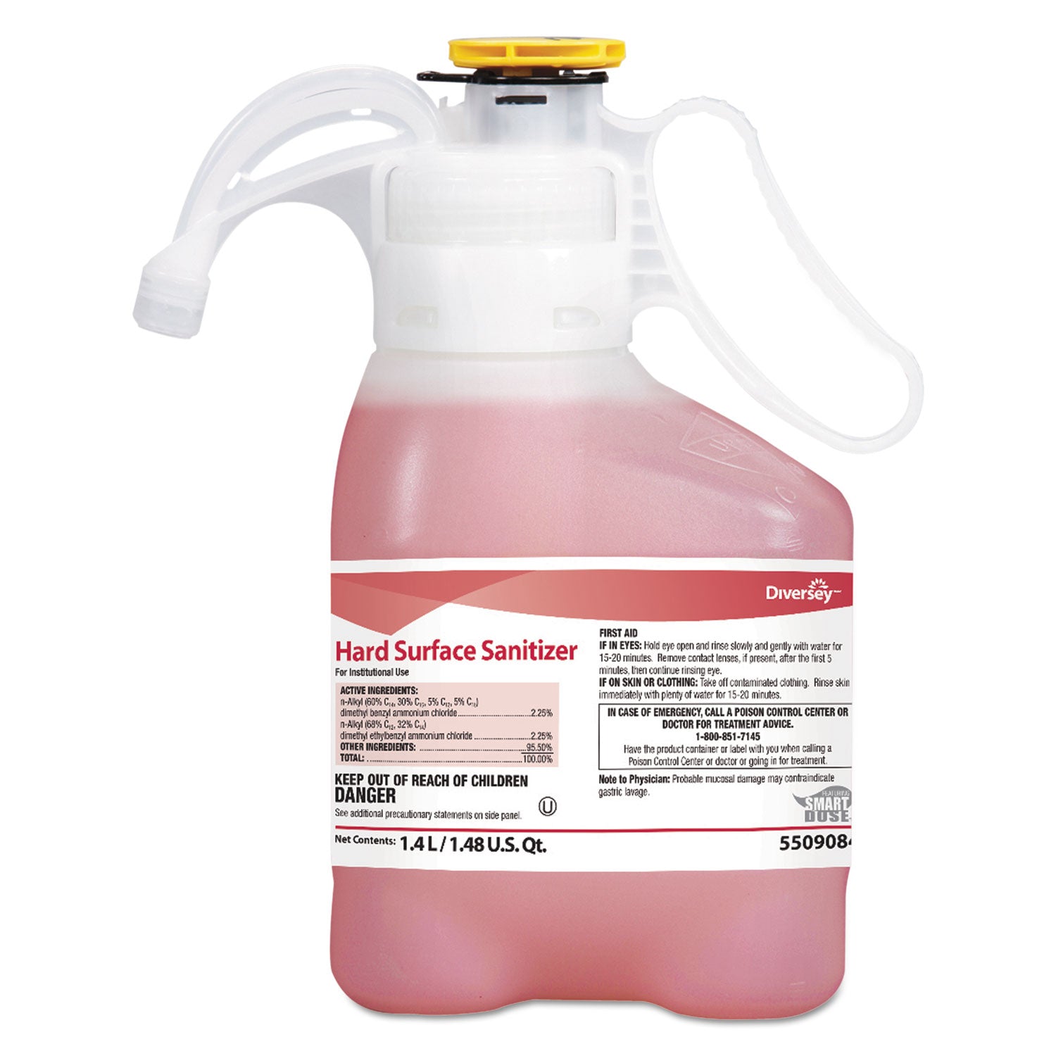 Hard Surface Sanitizer, Red, 1.4 L Bottle, 2/Carton