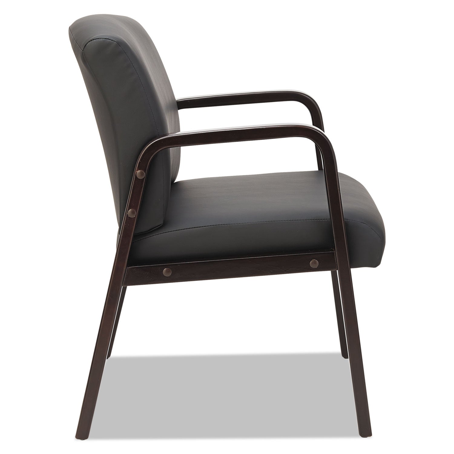 Alera® Alera Reception Lounge WL Series Guest Chair, 24.21" x 24.8" x 32.67", Black Seat, Black Back, Espresso Base