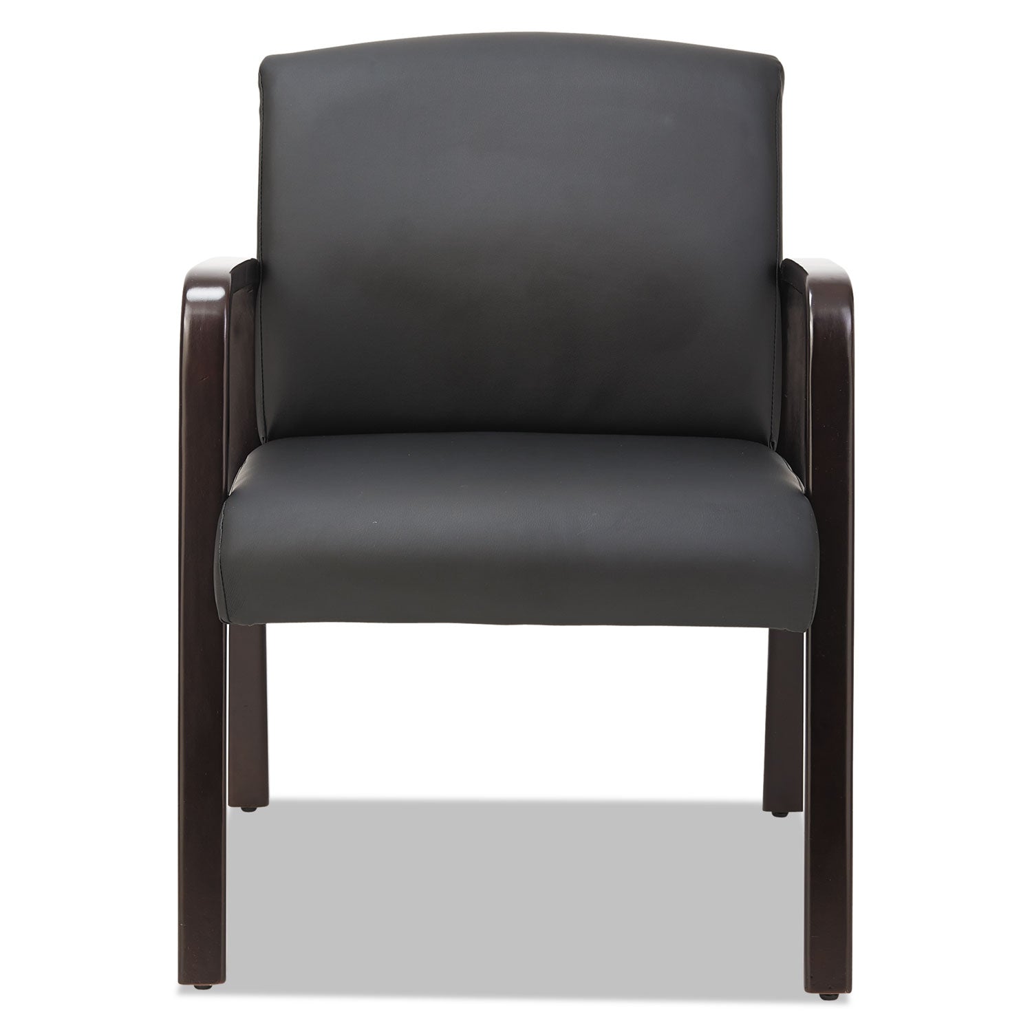 Alera® Alera Reception Lounge WL Series Guest Chair, 24.21" x 24.8" x 32.67", Black Seat, Black Back, Espresso Base