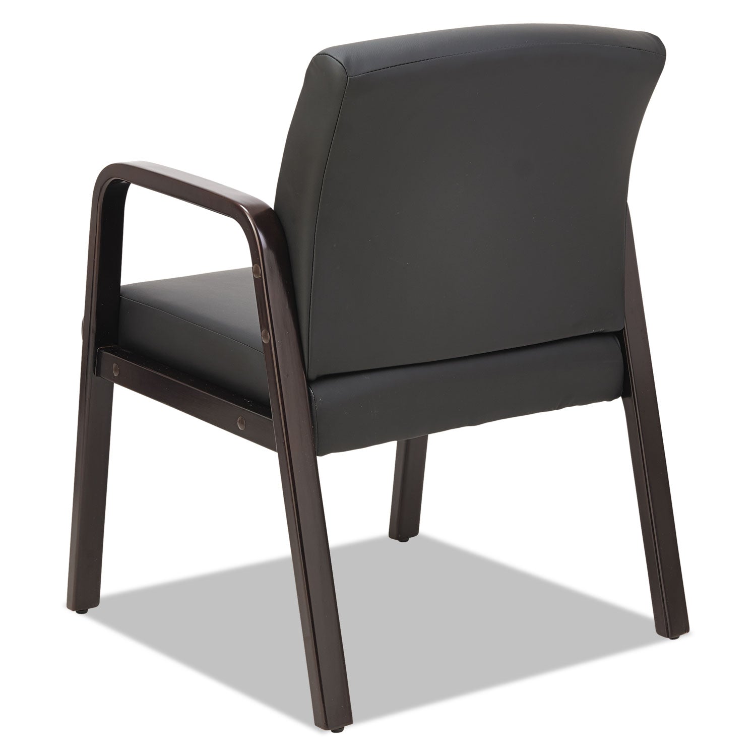 Alera® Alera Reception Lounge WL Series Guest Chair, 24.21" x 24.8" x 32.67", Black Seat, Black Back, Espresso Base