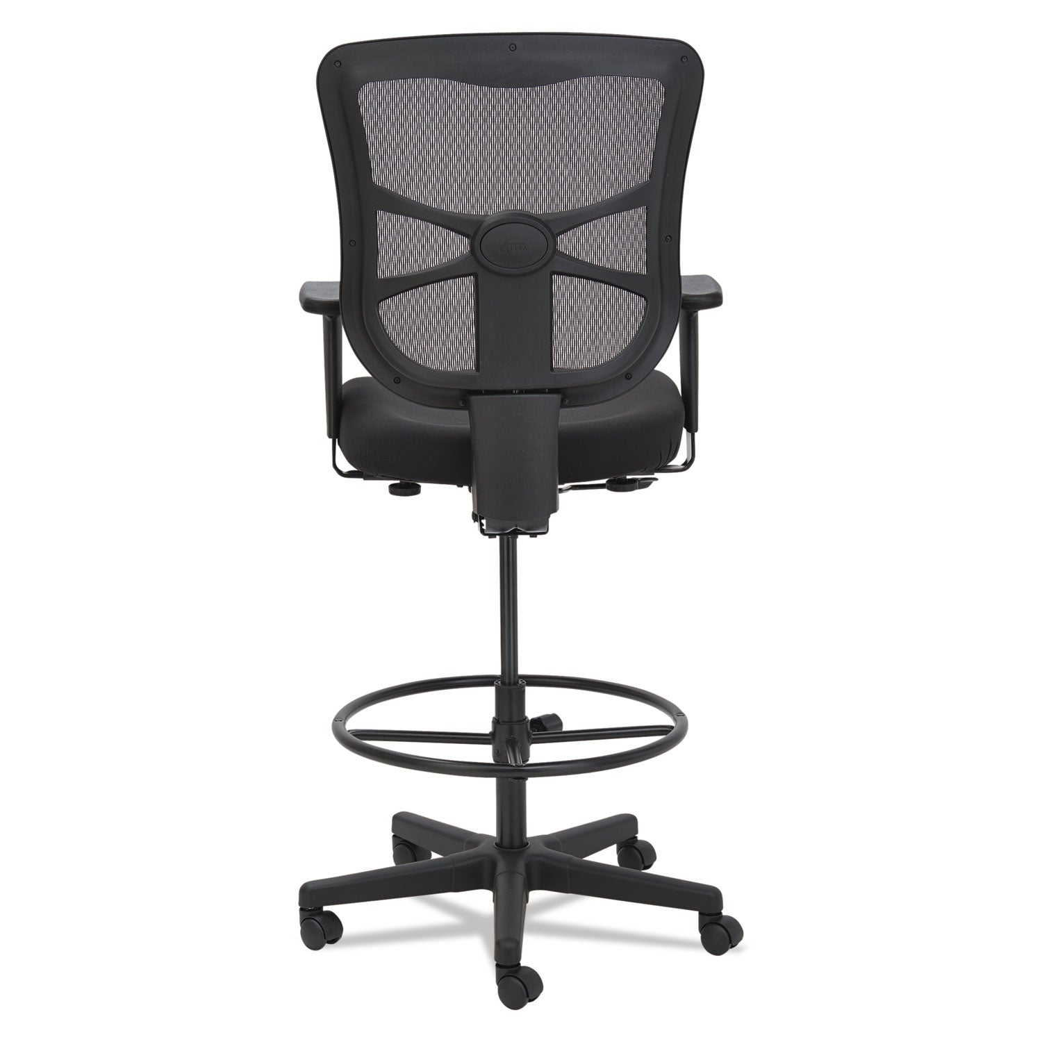 Alera® Alera Elusion Series Mesh Stool, Supports Up to 275 lb, 22.6" to 31.6" Seat Height, Black