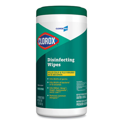 Clorox® Disinfecting Wipes, 1-Ply, 7 x 8, Fresh Scent, White, 75/Canister - Flipcost