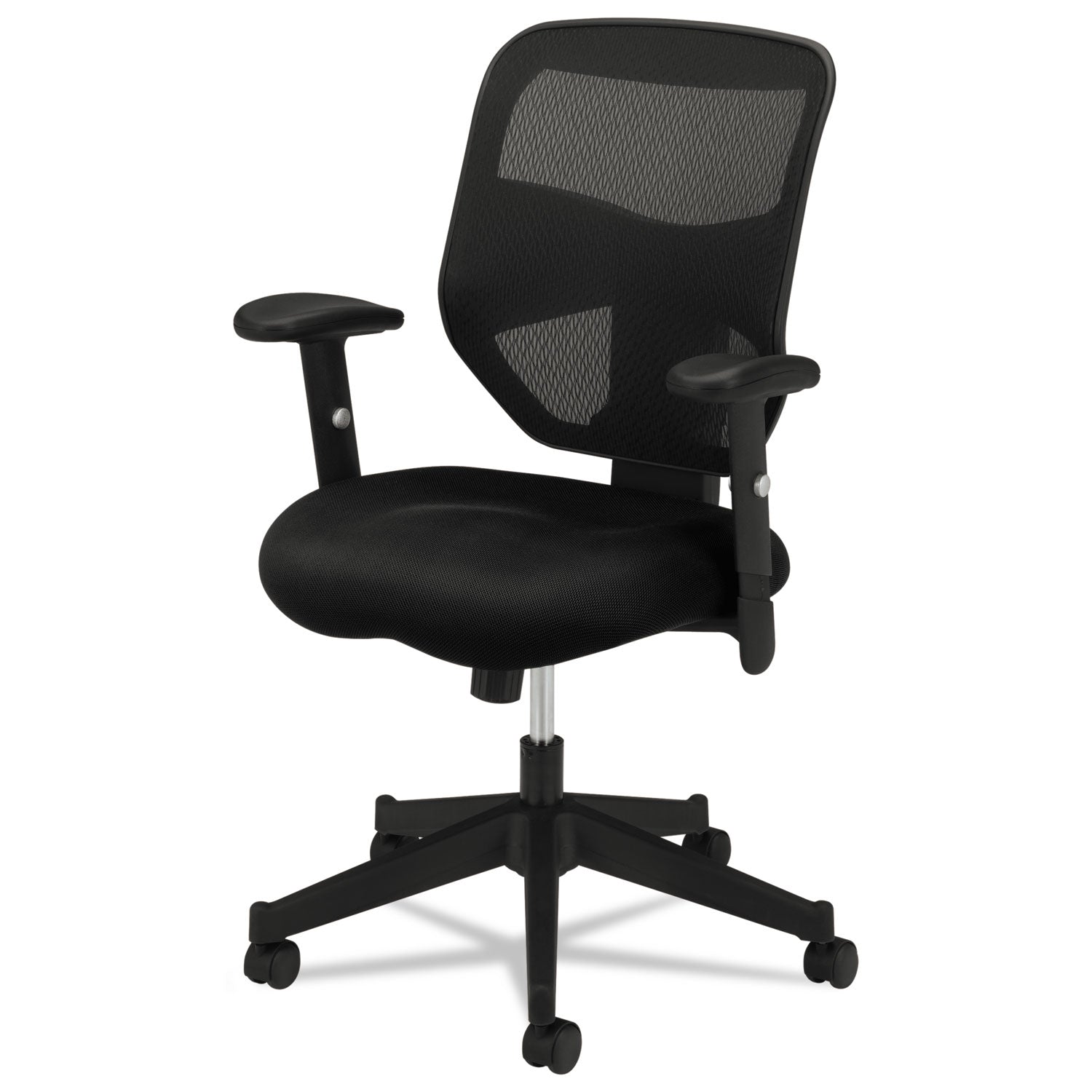 HON® VL531 Mesh High-Back Task Chair with Adjustable Arms, Supports Up to 250 lb, 18" to 22" Seat Height, Black