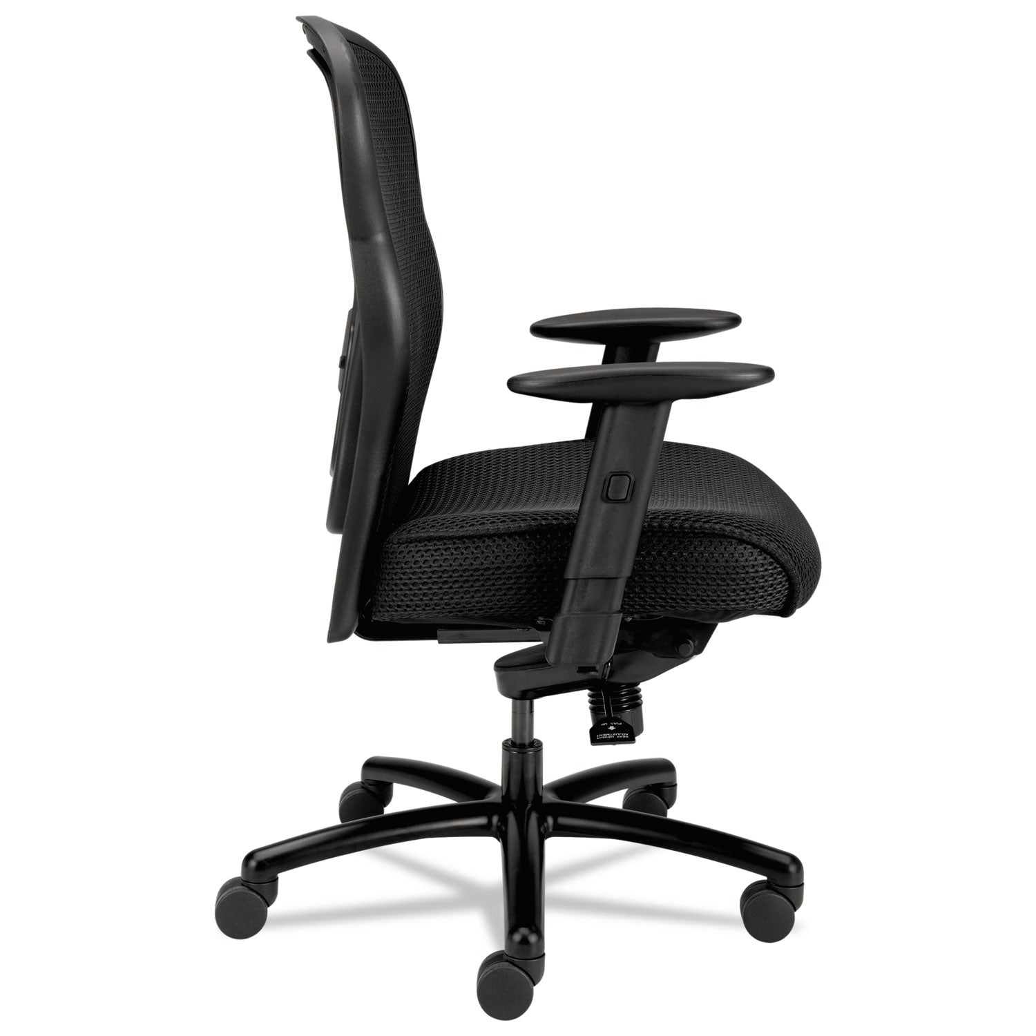 HON® Wave Mesh Big and Tall Chair, Supports Up to 450 lb, 19.25" to 22.25" Seat Height, Black