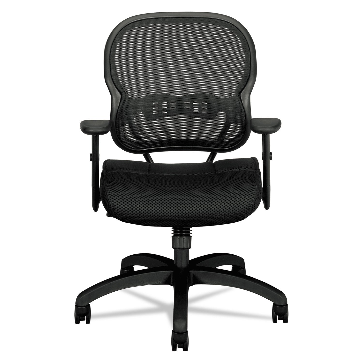 HON® Wave Mesh Mid-Back Task Chair, Supports Up to 250 lb, 18" to 22.25" Seat Height, Black