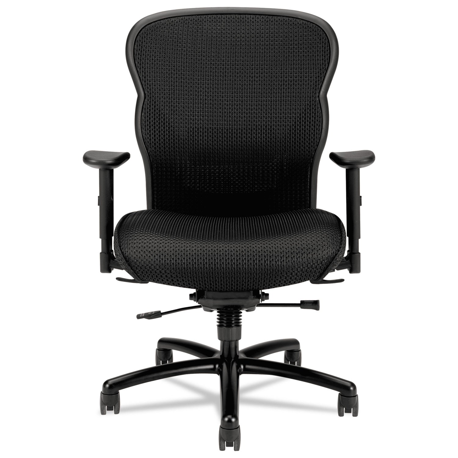 HON® Wave Mesh Big and Tall Chair, Supports Up to 450 lb, 19.25" to 22.25" Seat Height, Black