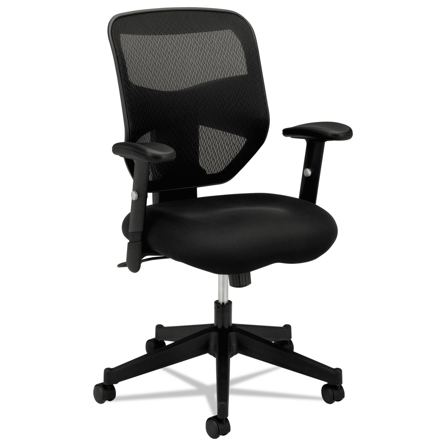 VL531 Mesh High-Back Task Chair with Adjustable Arms, Supports Up to 250 lb, 18" to 22" Seat Height, Black