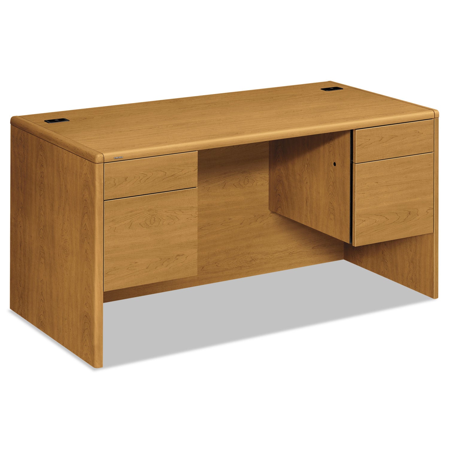 10700 Series Double Pedestal Desk with Three-Quarter Height Pedestals, 60" x 30" x 29.5", Harvest