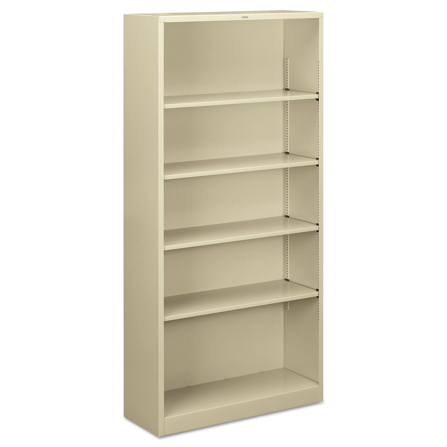 Metal Bookcase, Five-Shelf, 34.5w x 12.63d x 71h, Putty