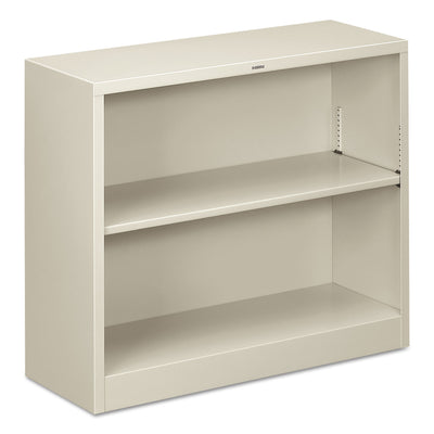 Metal Bookcase, Two-Shelf, 34.5w x 12.63d x 29h, Light Gray Flipcost Flipcost