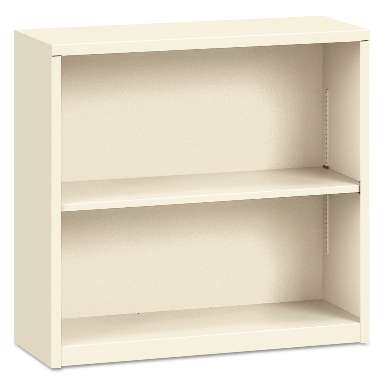 Metal Bookcase, Two-Shelf, 34.5w x 12.63d x 29h, Putty