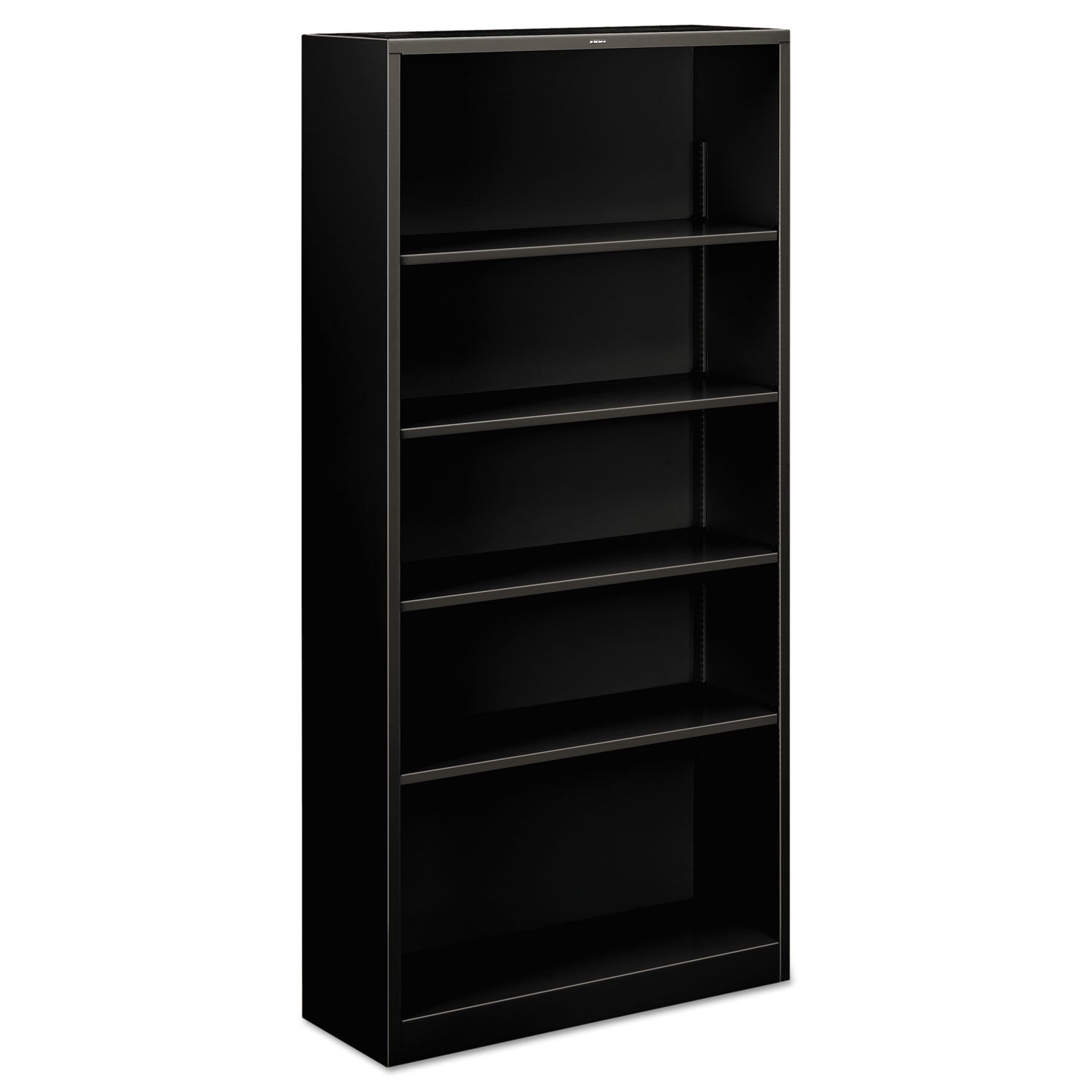 Metal Bookcase, Five-Shelf, 34.5w x 12.63w x 71h, Black