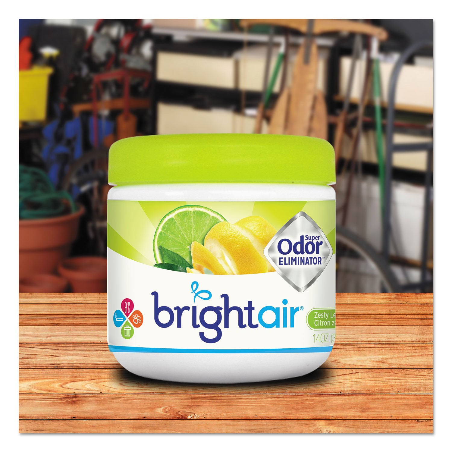 Super Odor Eliminator, Zesty Lemon and Lime, 14 oz Jar BRIGHT Air® Flipcost