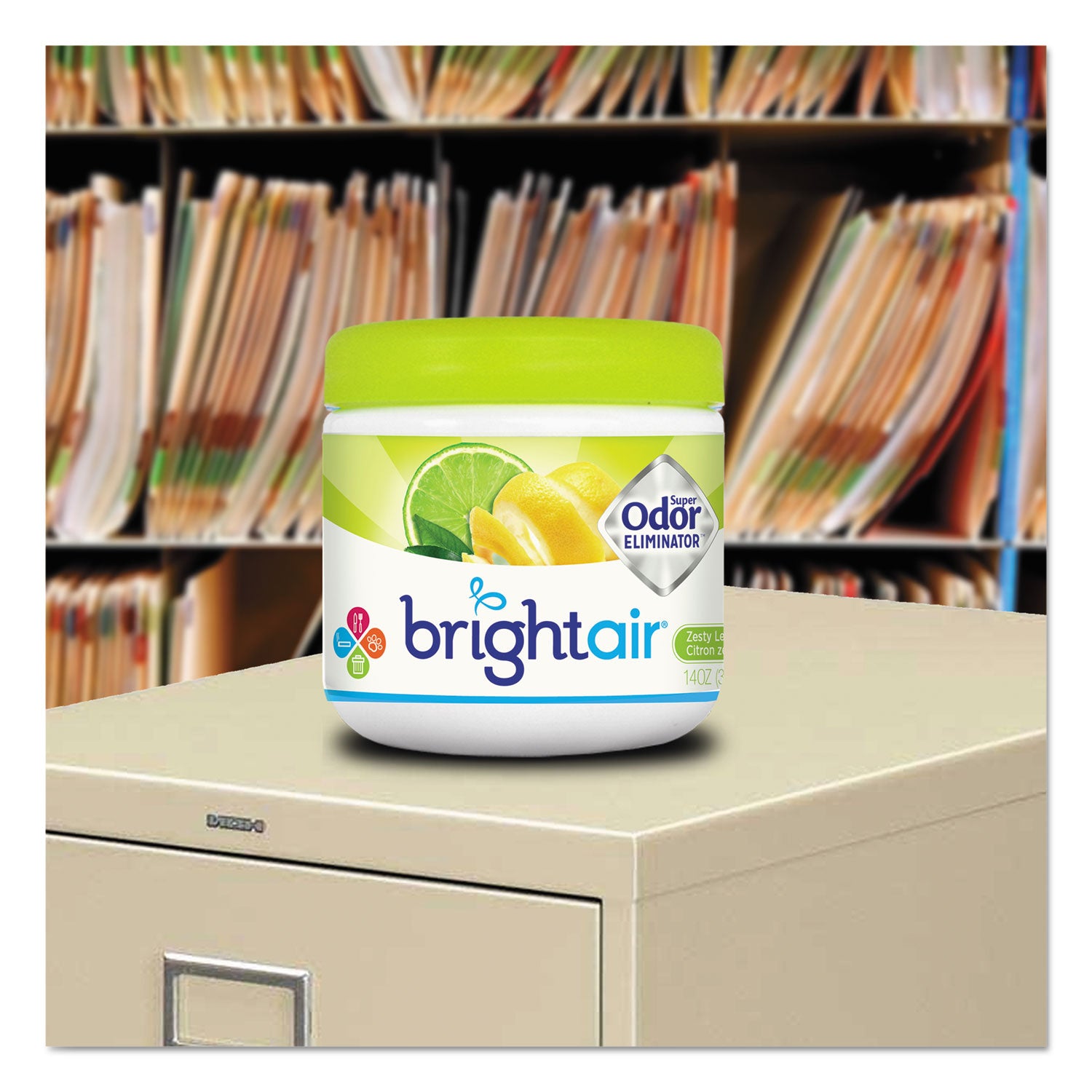 Super Odor Eliminator, Zesty Lemon and Lime, 14 oz Jar BRIGHT Air® Flipcost