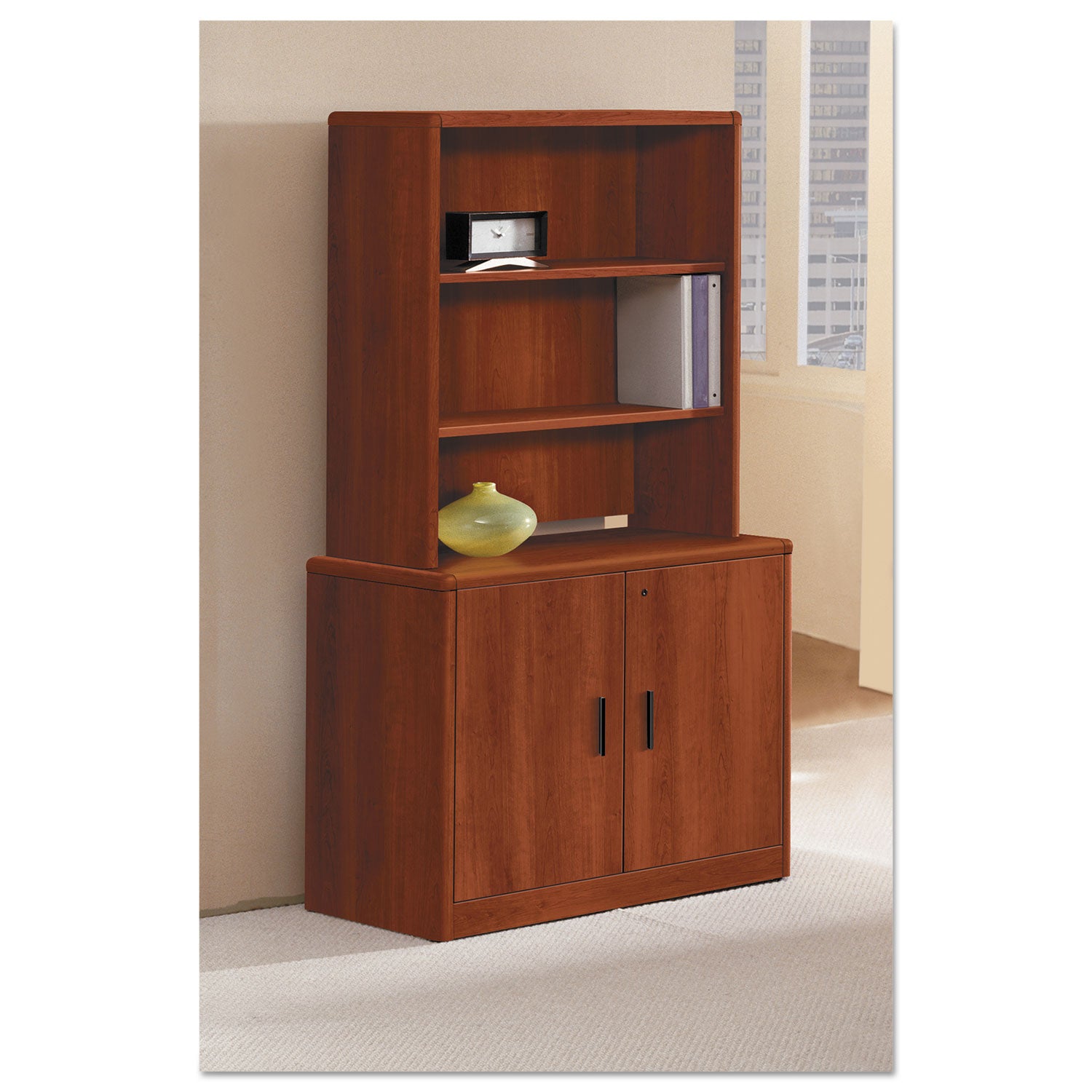 HON® 10700 Series Locking Storage Cabinet, 36w x 20d x 29.5h, Cognac