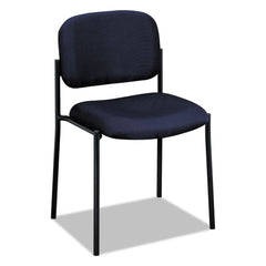 HON COMPANY VL606 Stacking Guest Chair without Arms, Fabric Upholstery, 21.25" x 21" x 32.75", Navy Seat, Navy Back, Black Base - Flipcost