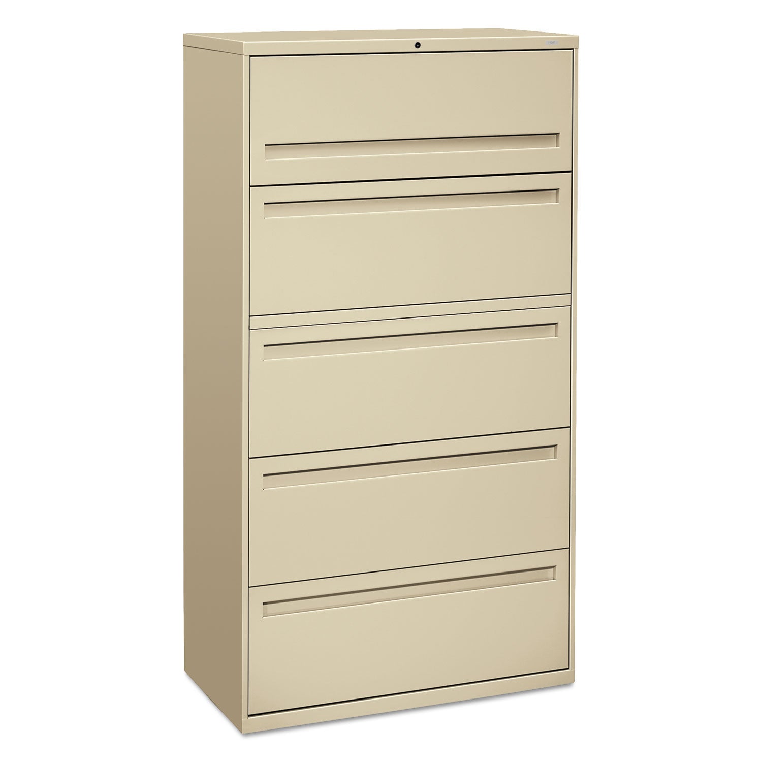 Brigade 700 Series Lateral File, 4 Legal/Letter-Size File Drawers, 1 File Shelf, 1 Post Shelf, Putty, 36" x 18" x 64.25"