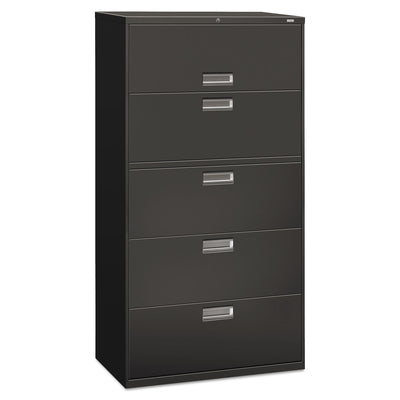 Brigade 600 Series Lateral File, 4 Legal/Letter-Size File Drawers, 1 Roll-Out File Shelf, Charcoal, 36" x 18" x 64.25" Flipcost Flipcost
