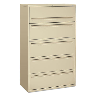 Brigade 700 Series Lateral File, 4 Legal/Letter-Size File Drawers, 1 File Shelf, 1 Post Shelf, Putty, 42" x 18" x 64.25" Flipcost Flipcost