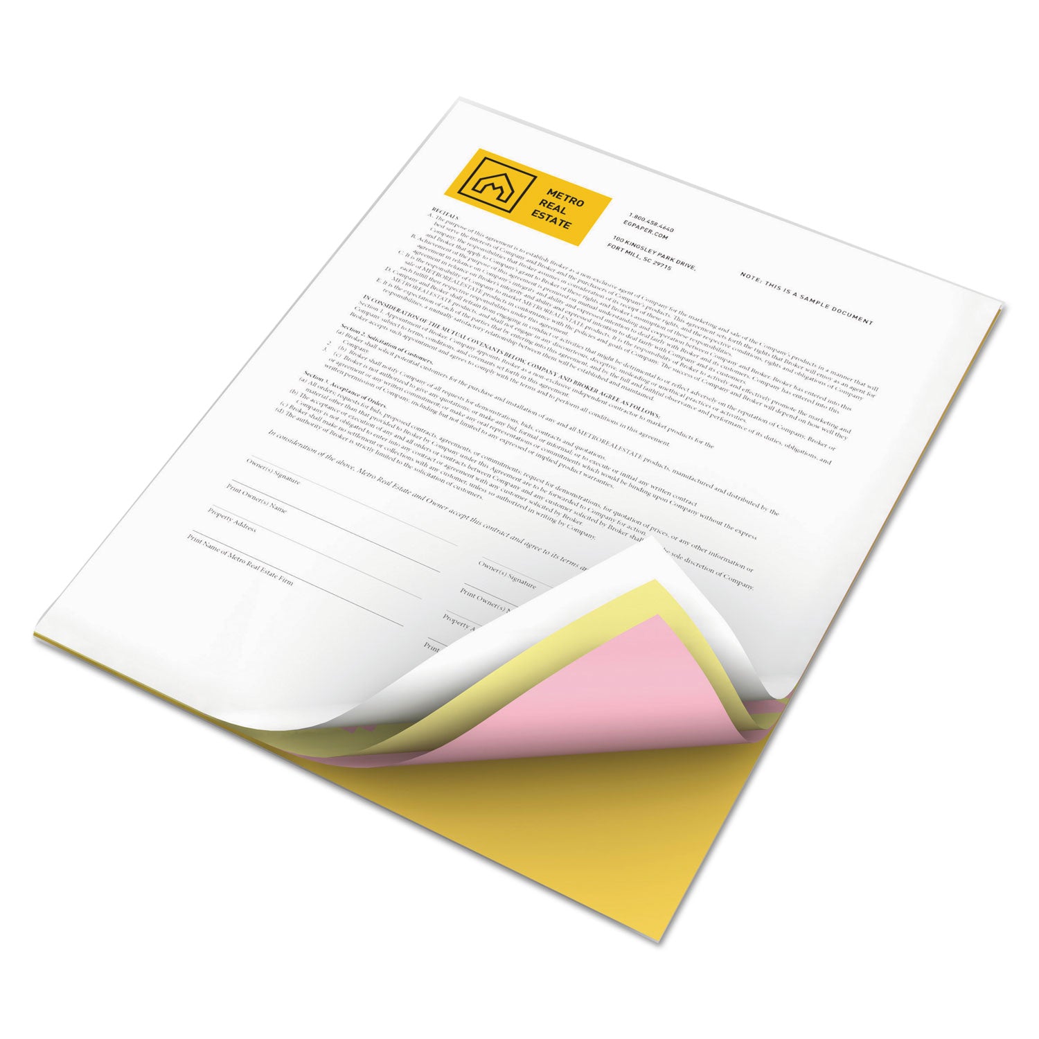 xerox™ Revolution Carbonless 4-Part Paper, 8.5 x 11, White/Canary/Pink/Goldenrod, 5,000/Carton