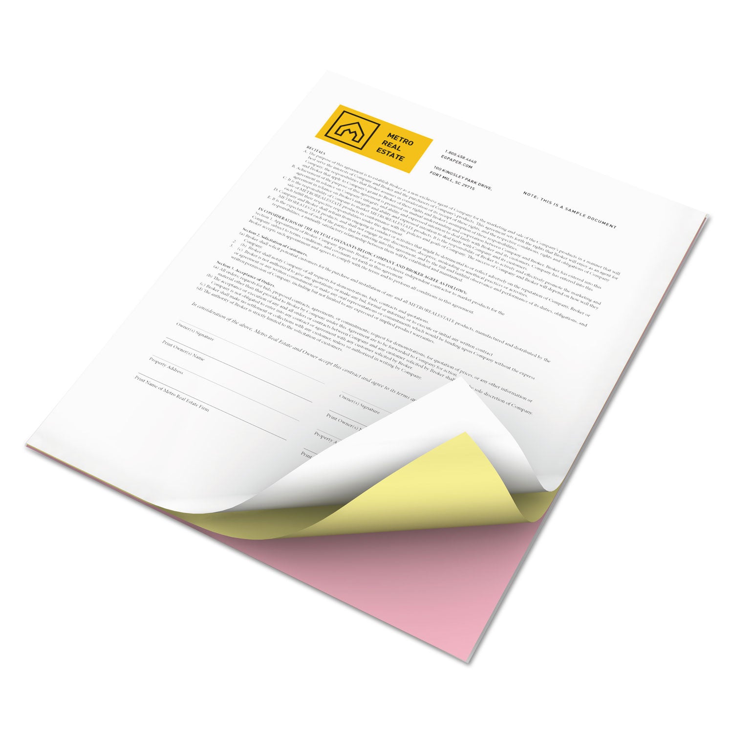 xerox™ Revolution Carbonless 3-Part Paper, 8.5 x 11, Pink/Canary/White, 5,010/Carton