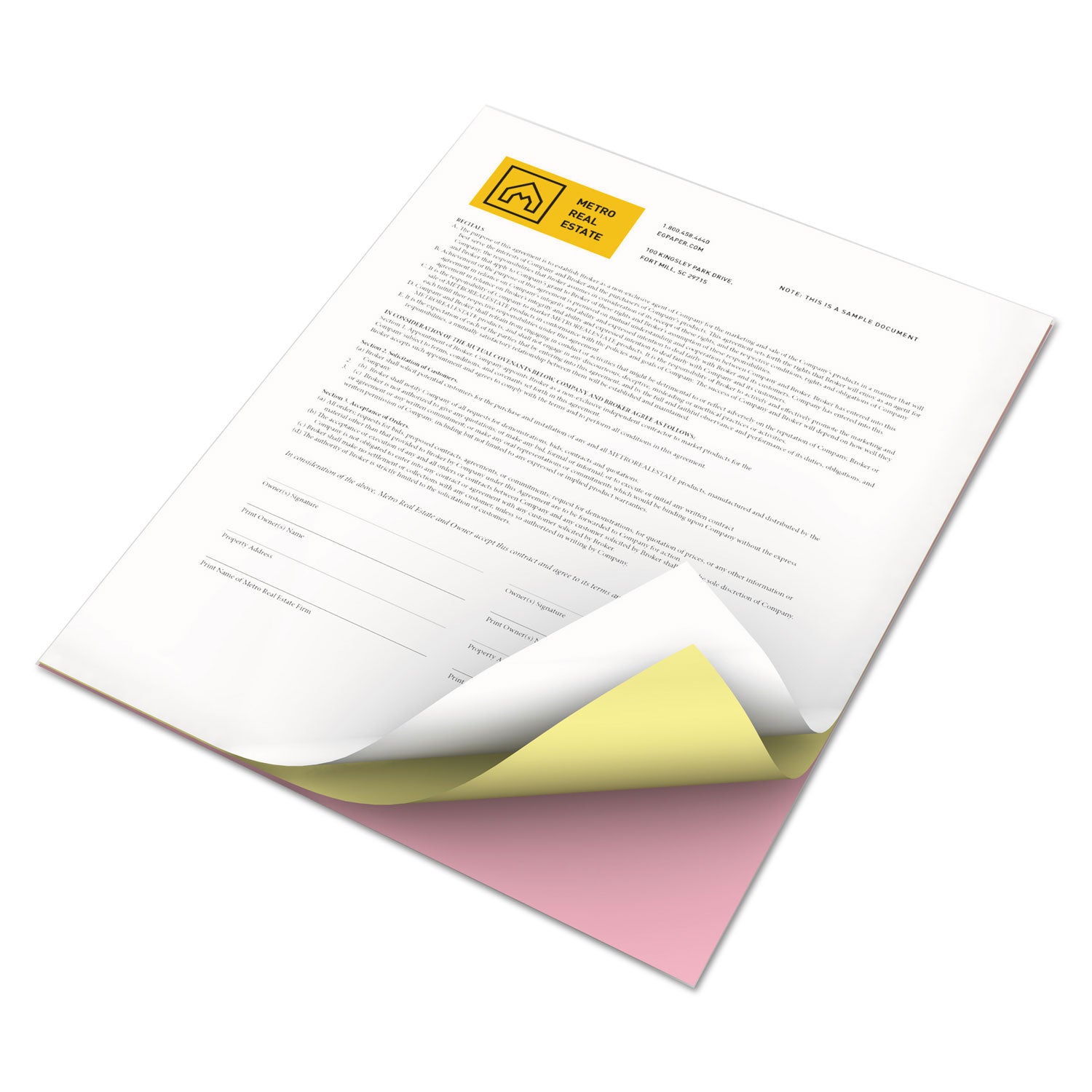 xerox™ Vitality Multipurpose Carbonless 3-Part Paper, 8.5 x 11, Pink/Canary/White, 5,010/Carton