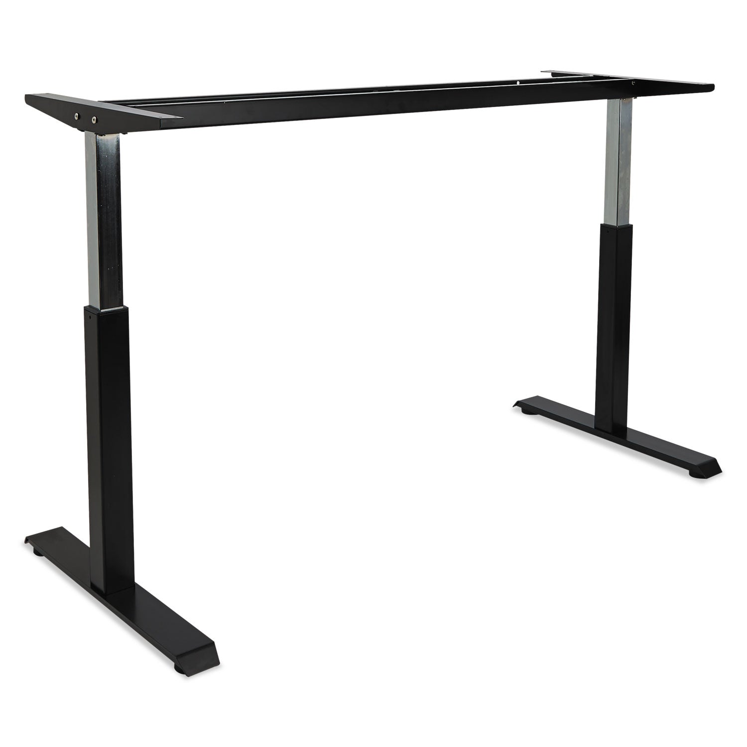 Alera® AdaptivErgo Sit-Stand Pneumatic Height-Adjustable Table Base, 59.06" x 28.35" x 26.18" to 39.57", Black