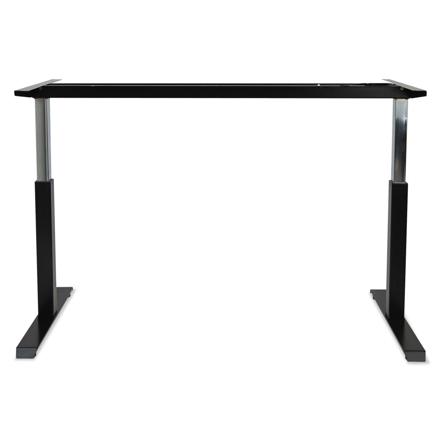 Alera® AdaptivErgo Sit-Stand Pneumatic Height-Adjustable Table Base, 59.06" x 28.35" x 26.18" to 39.57", Black