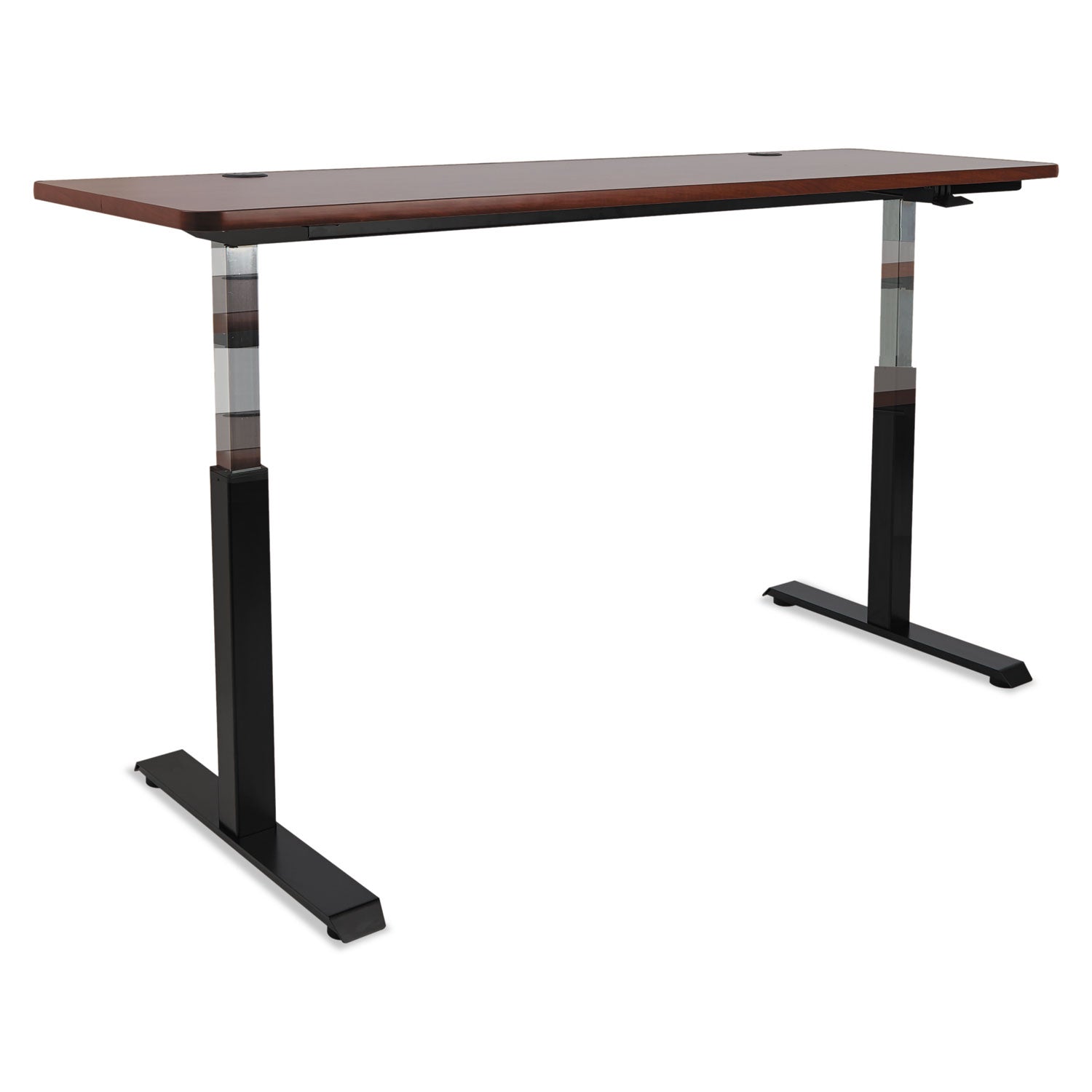 Alera® AdaptivErgo Sit-Stand Pneumatic Height-Adjustable Table Base, 59.06" x 28.35" x 26.18" to 39.57", Black