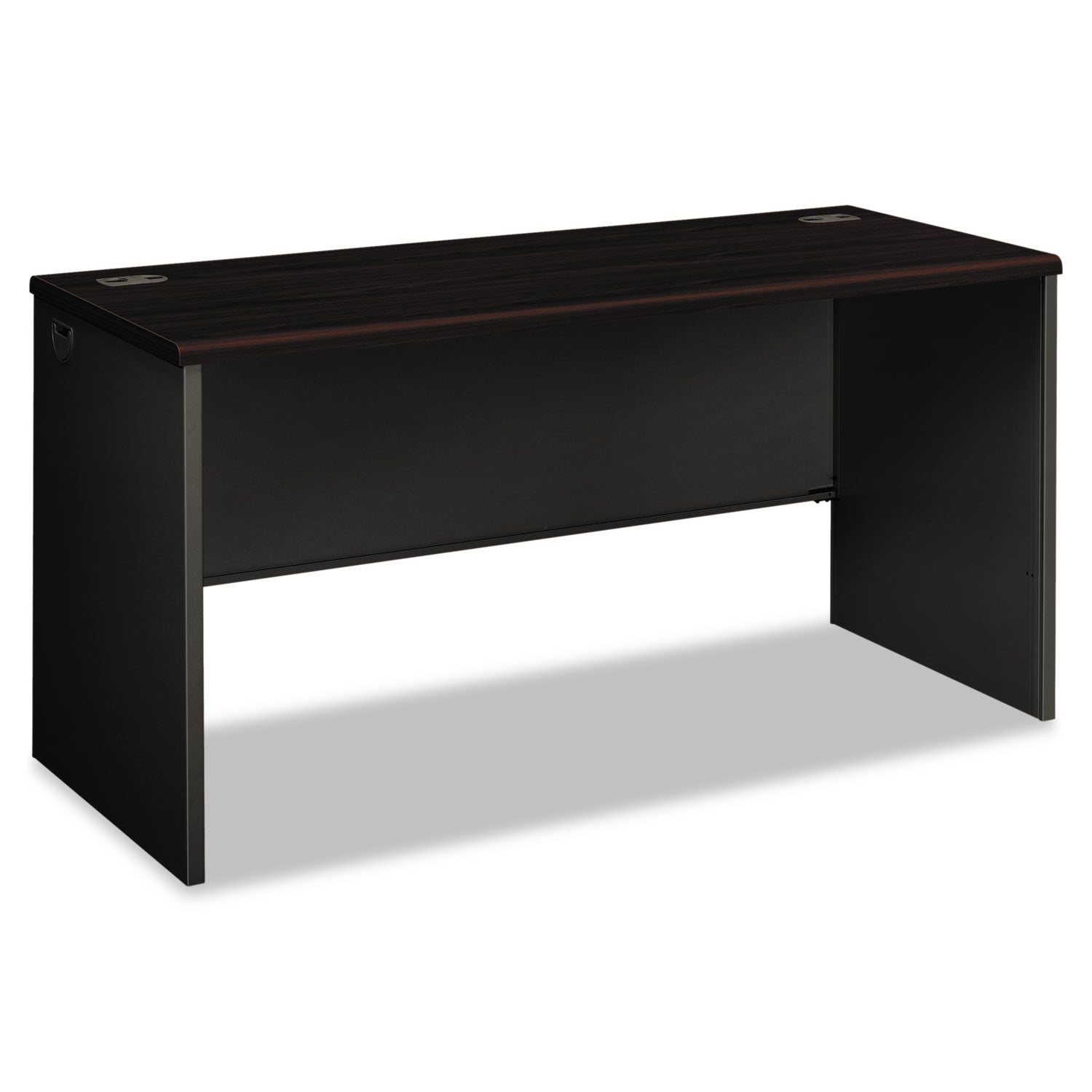 38000 Series Desk Shell, 60w x 24d x 29.5h, Mahogany/Charcoal