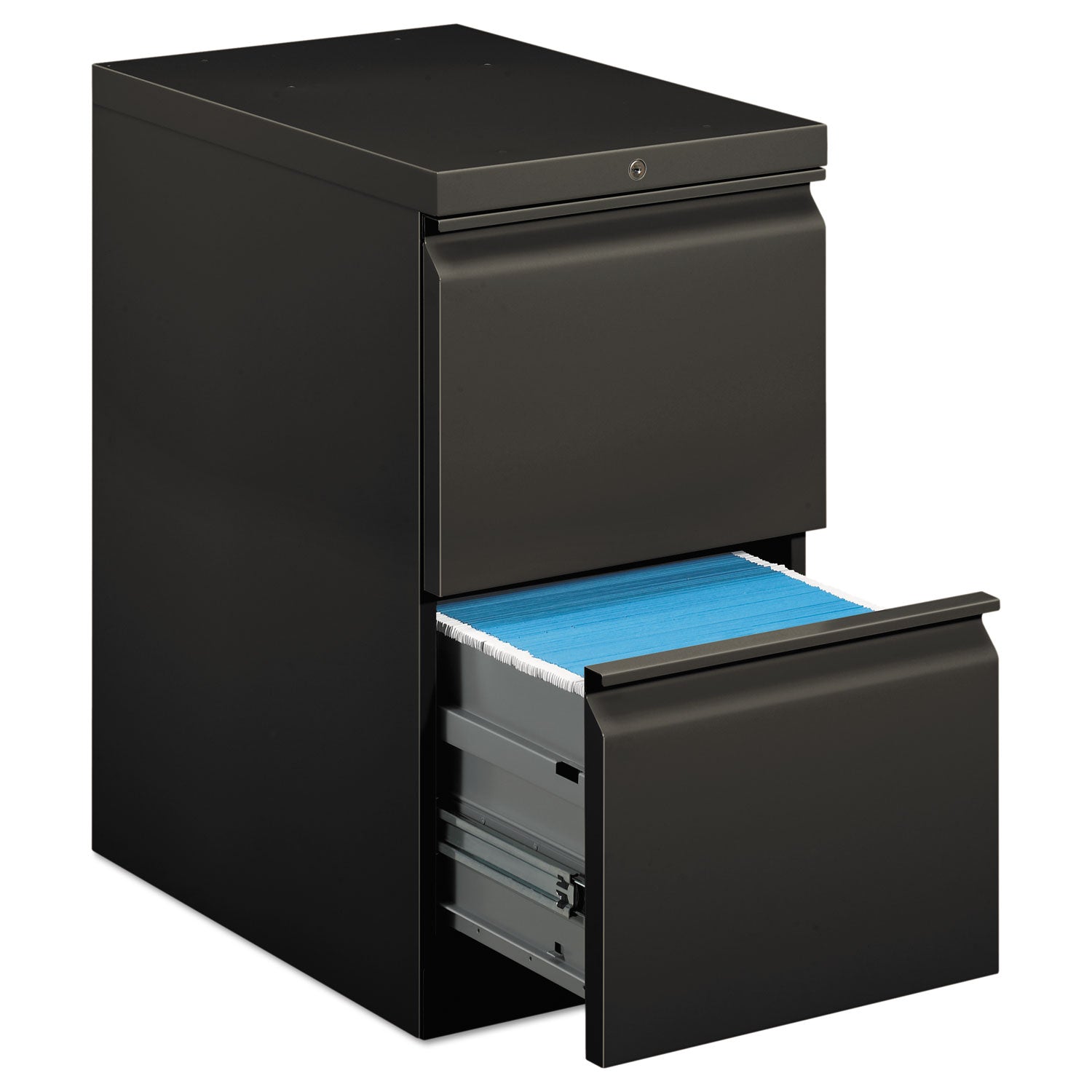 Brigade Mobile Pedestal, Left or Right, 2 Letter-Size File Drawers, Charcoal, 15" x 22.88" x 28"