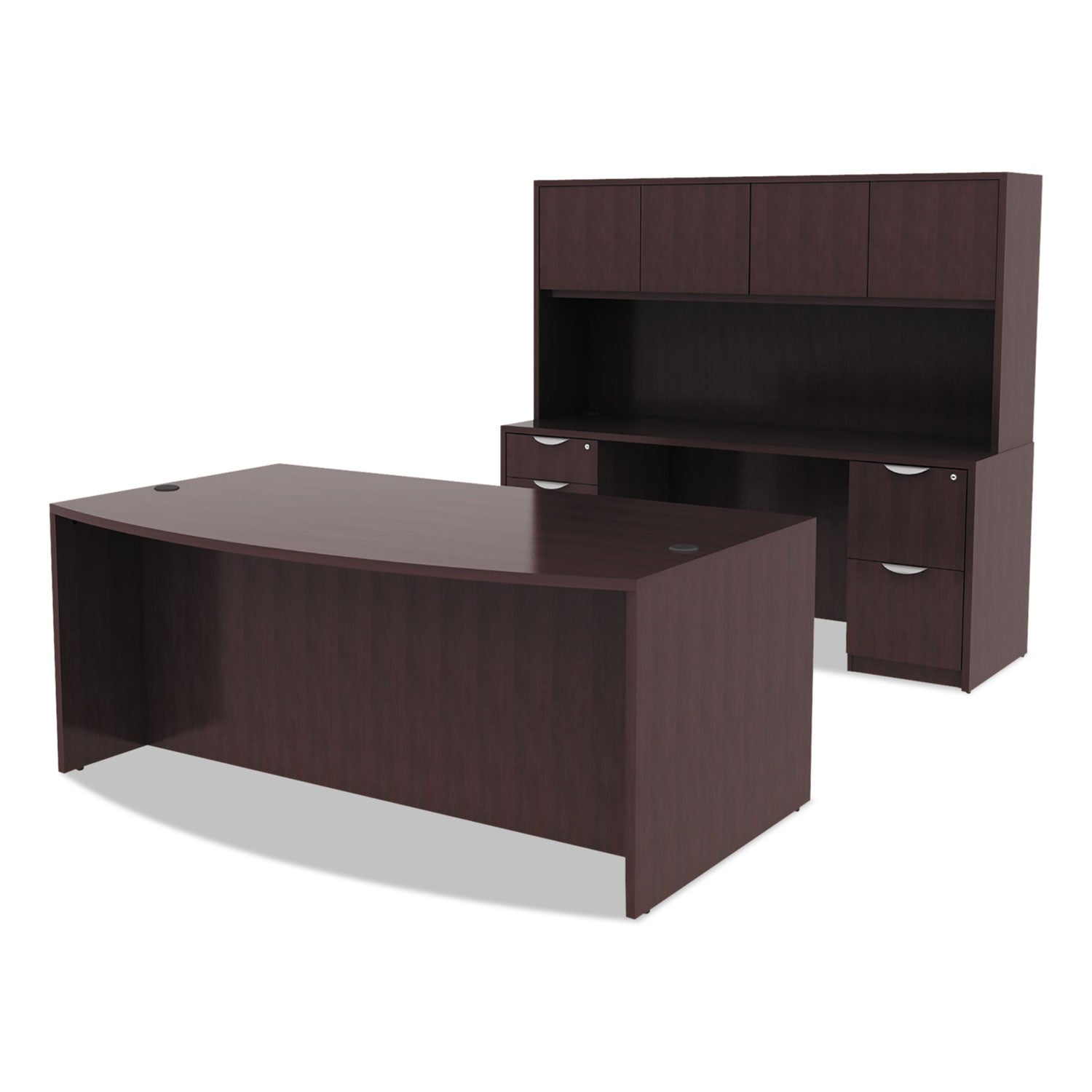 Alera® Alera Valencia Series Bow Front Desk Shell, 71" x 41.38" x 29.63", Espresso