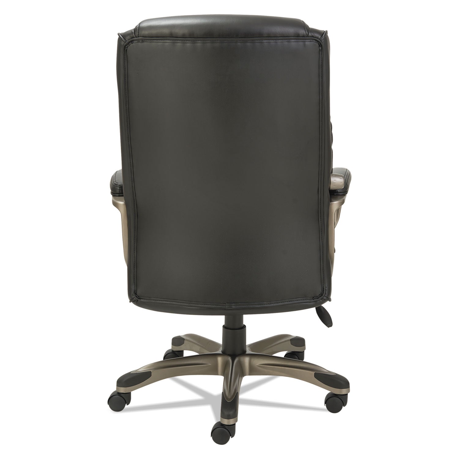 Alera® Alera Veon Series Executive High-Back Bonded Leather Chair, Supports Up to 275 lb, Black Seat/Back, Graphite Base