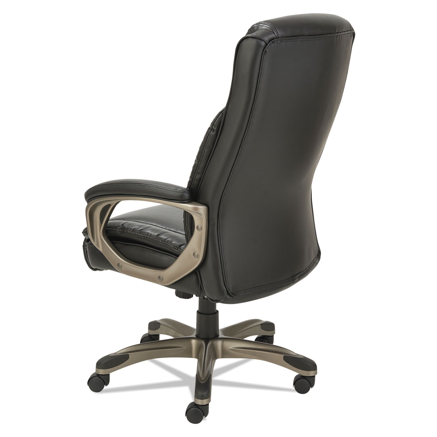 Alera® Alera Veon Series Executive High-Back Bonded Leather Chair, Supports Up to 275 lb, Black Seat/Back, Graphite Base