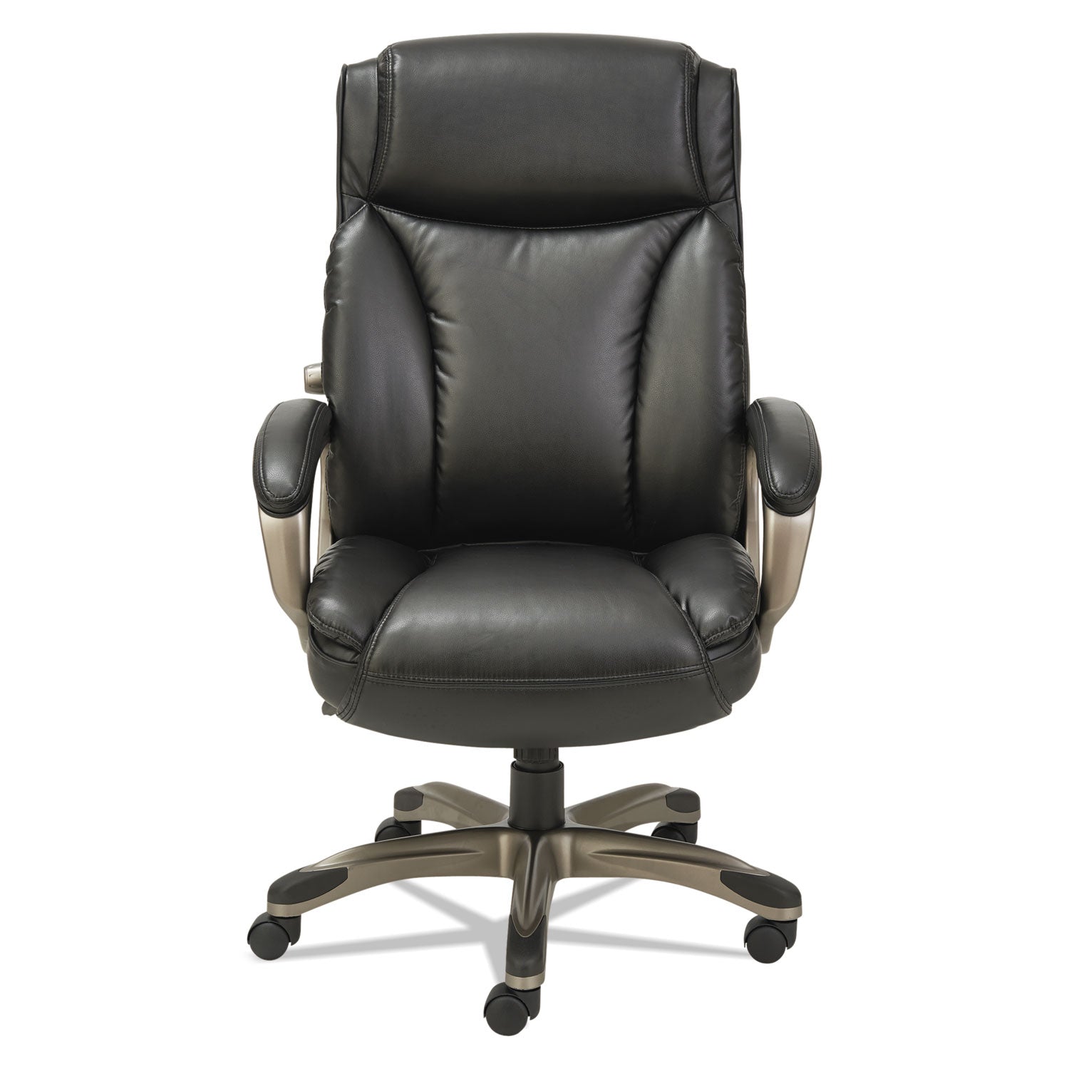 Alera® Alera Veon Series Executive High-Back Bonded Leather Chair, Supports Up to 275 lb, Black Seat/Back, Graphite Base